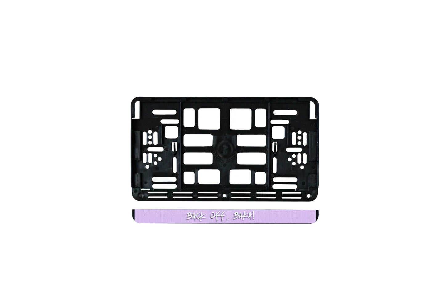 "Back Off Baka" License Plate Holder
