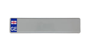 White Georgia Country European License Plate