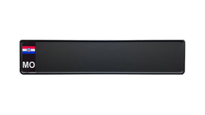 Black Missouri European License Plate