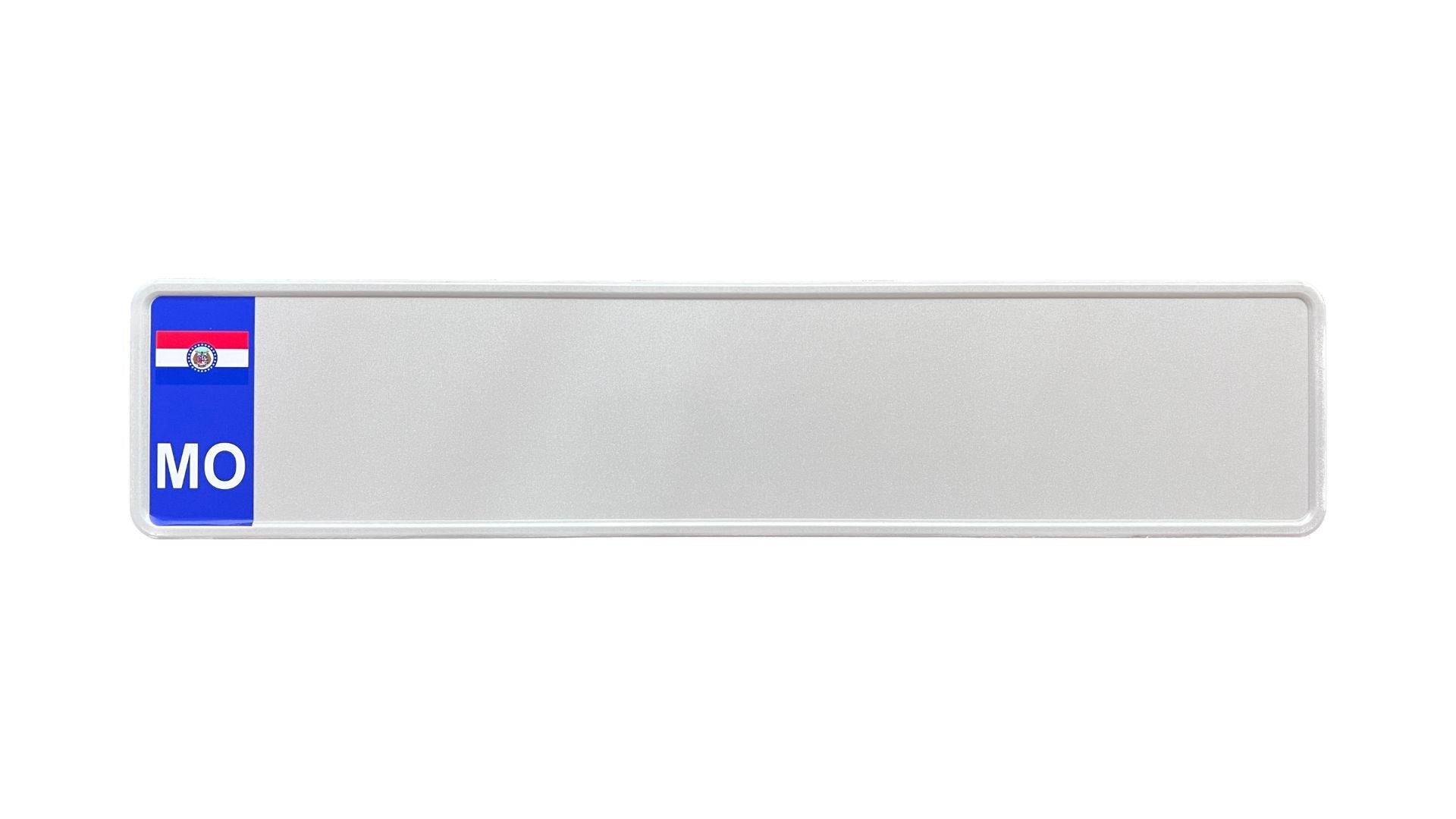 White Missouri European License Plate