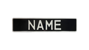 Black Old Style European License Plate