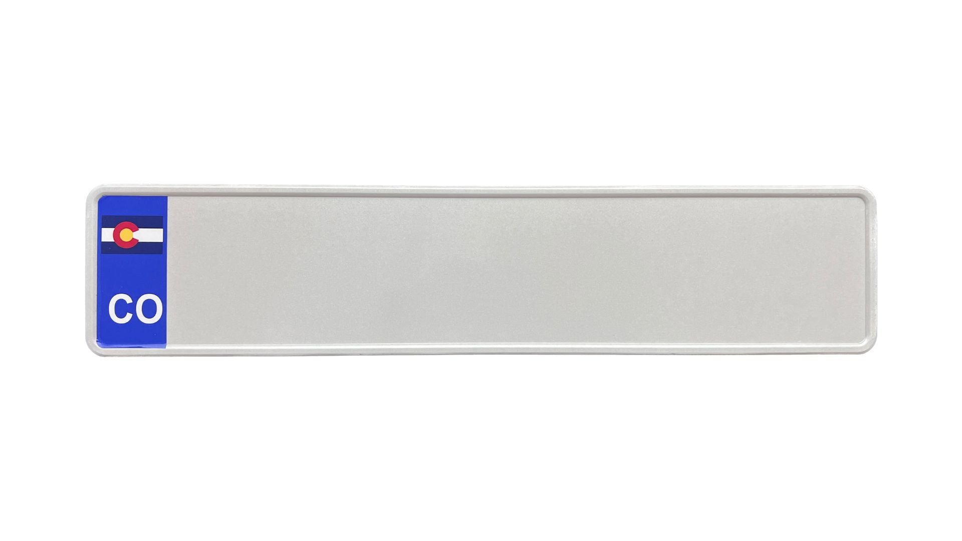 White Colorado European License Plate