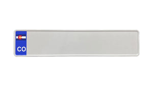 White Colorado European License Plate