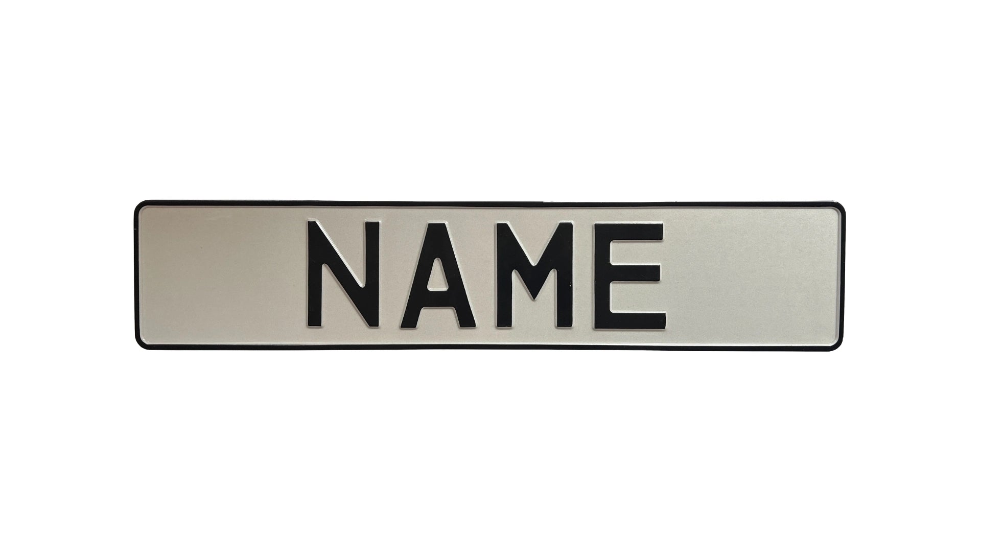 White Old Style European License Plate